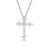 Thumbnail Image 1 of 1/10 CT. T.W. Diamond Gothic-Style Cross Pendant in 10K White Gold