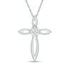 Thumbnail Image 0 of Diamond Accent Open Cross Pendant in Sterling Silver