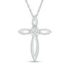 Thumbnail Image 1 of Diamond Accent Open Cross Pendant in Sterling Silver