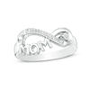 Thumbnail Image 0 of Diamond Accent "MOM" Sideways Infinity Ring in Sterling Silver