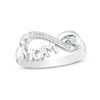 Thumbnail Image 1 of Diamond Accent "MOM" Sideways Infinity Ring in Sterling Silver