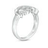 Thumbnail Image 1 of Diamond Accent "MOM" Sideways Infinity Ring in Sterling Silver