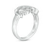 Thumbnail Image 2 of Diamond Accent "MOM" Sideways Infinity Ring in Sterling Silver