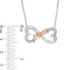 Thumbnail Image 2 of Diamond Accent "Mom" Sideways Infinity Necklace in Sterling Silver and 10K Rose Gold - 17"
