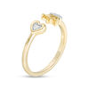 Thumbnail Image 2 of Diamond Accent Heart and Crown Open Midi Ring in Sterling Silver with 14K Gold Plate - Size 4