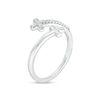 Thumbnail Image 2 of 1/20 CT. T.W. Diamond Cross Bypass Open Midi Ring in Sterling Silver - Size 4