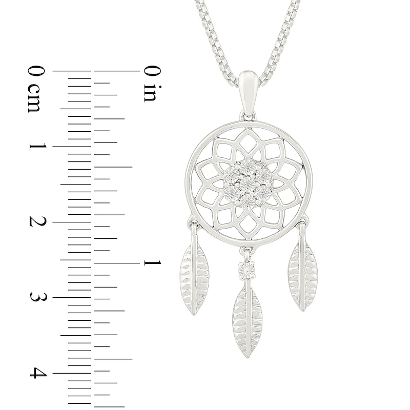 Main Image 3 of Diamond Accent Dreamcatcher Pendant in Sterling Silver