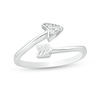 Thumbnail Image 0 of Diamond Accent Arrow Wrap Open Midi Ring in Sterling Silver - Size 4