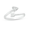 Thumbnail Image 1 of Diamond Accent Arrow Wrap Open Midi Ring in Sterling Silver - Size 4