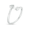 Thumbnail Image 1 of Diamond Accent Arrow Wrap Open Midi Ring in Sterling Silver - Size 4