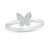 Thumbnail Image 0 of Diamond Accent Butterfly Midi Ring in Sterling Silver - Size 4