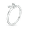 Thumbnail Image 2 of Diamond Accent Butterfly Midi Ring in Sterling Silver - Size 4