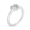 Thumbnail Image 1 of Diamond Accent Heart Outline Midi Ring in Sterling Silver - Size 4