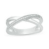 Thumbnail Image 0 of Diamond Accent Crossover Midi Ring in Sterling Silver - Size 4