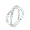 Thumbnail Image 1 of Diamond Accent Crossover Midi Ring in Sterling Silver - Size 4