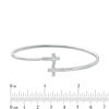 Thumbnail Image 1 of 1/20 CT. T.W. Diamond Cross Open Flex Bangle in Sterling Silver