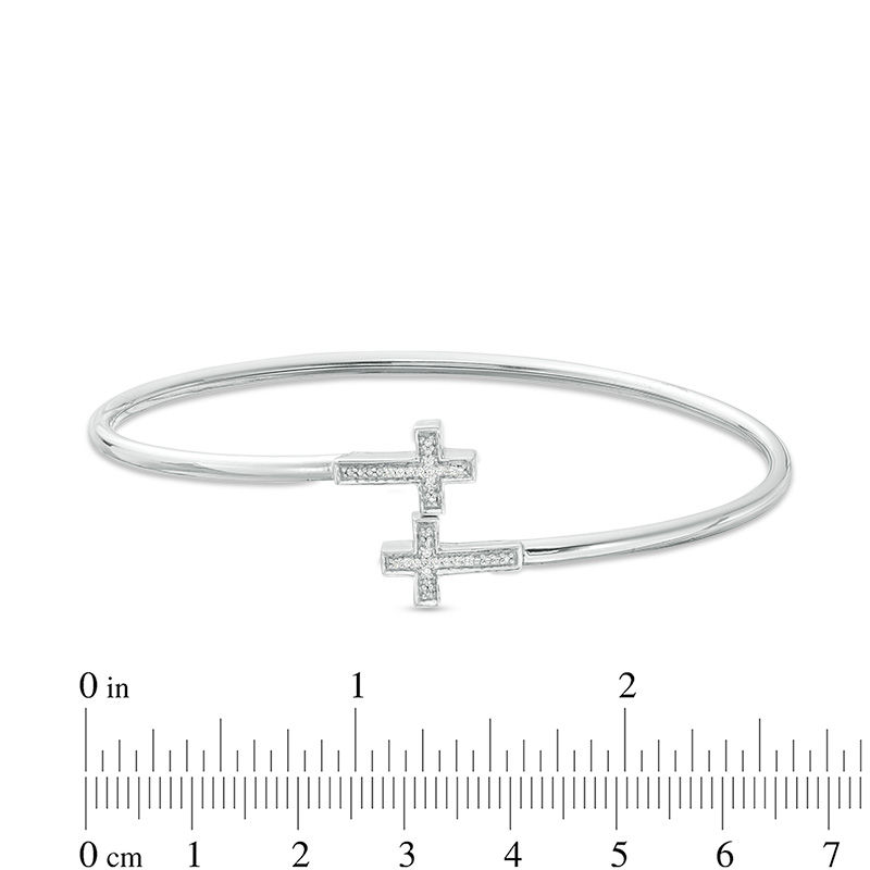 Delicate Religious Spiritual Sideway Cross Bangle Bracelet .925 Sterling  Silver - Walmart.com