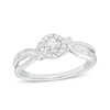 Thumbnail Image 0 of 1/4 CT. T.W. Diamond Frame Crossover Shank Promise Ring in 10K White Gold