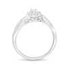 Thumbnail Image 1 of 1/4 CT. T.W. Diamond Frame Crossover Shank Promise Ring in 10K White Gold