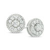 1 CT. T.W. Diamond Double Frame Stud Earrings in 10K White Gold