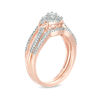 Thumbnail Image 2 of 1/4 CT. T.W. Diamond Double Frame V-Sides Bridal Set in 10K Rose Gold