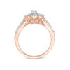 Thumbnail Image 4 of 1/4 CT. T.W. Diamond Double Frame V-Sides Bridal Set in 10K Rose Gold