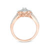 Thumbnail Image 5 of 1/4 CT. T.W. Diamond Double Frame V-Sides Bridal Set in 10K Rose Gold