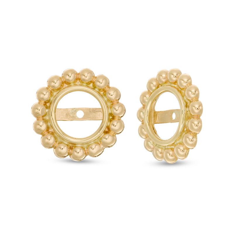 Circle Beaded Earring Jackets in 10K Gold