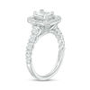 Thumbnail Image 1 of Celebration Ideal 2 CT. T.W. Emerald-Cut and Round Diamond Double Frame Engagement Ring in 14K White Gold (I/I1)