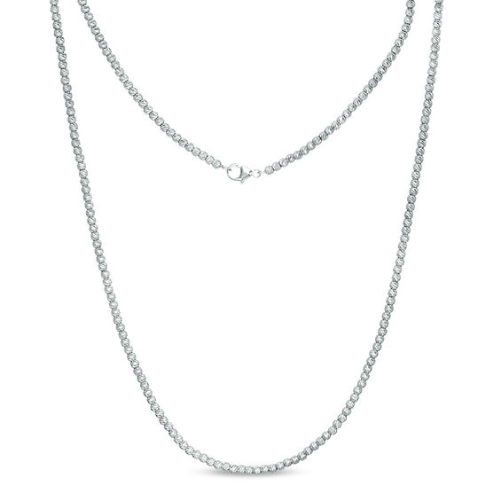DiamondCut Bead Strand Necklace in Sterling Silver Zales Outlet