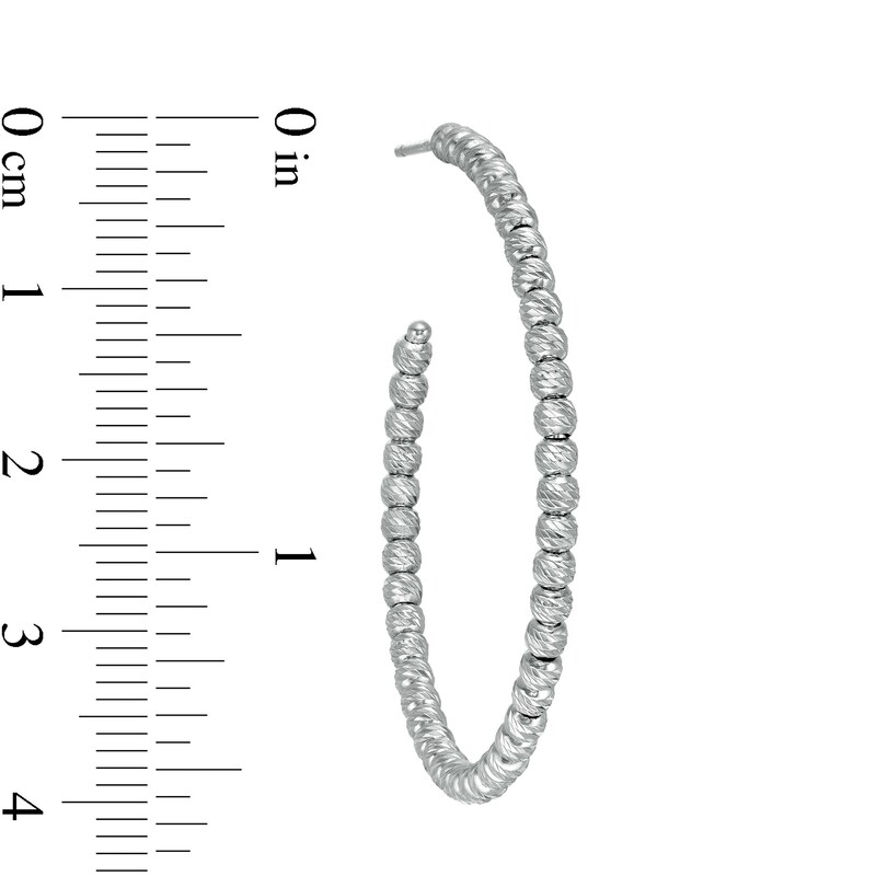 Beaded Hoop Earrings in Sterling Silver