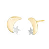 Thumbnail Image 1 of Child's Crescent Moon and Star Stud Earrings in 14K Two-Tone Gold