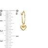 Thumbnail Image 2 of Child's Puff Heart Dangle Hoop Earrings in 14K Gold