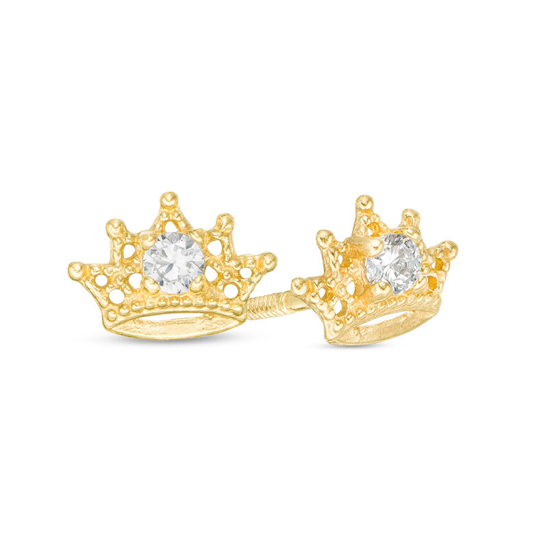 925 Silver Golden Shadow Crown Stud Earrings Made w/ Swarovski Crystal -  Walmart.com