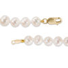 Thumbnail Image 1 of Child's 4.5 - 5.0mm Cultured Freshwater Pearl Strand Bracelet with 14K Gold Clasp - 5.25"