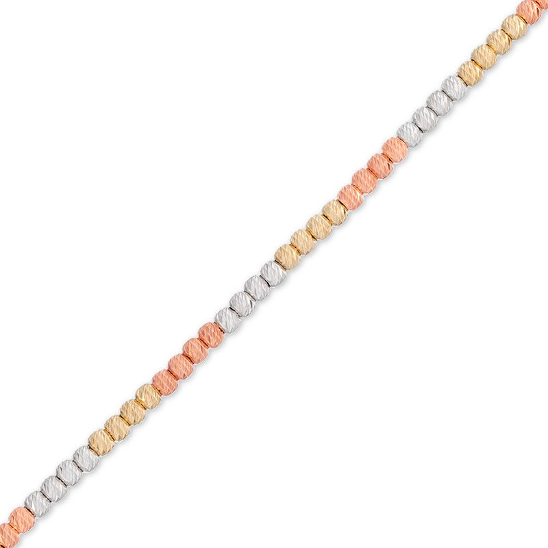 Beaded Bracelet in Sterling Silver with 14K Two-Tone Gold Plate - 7.5"
