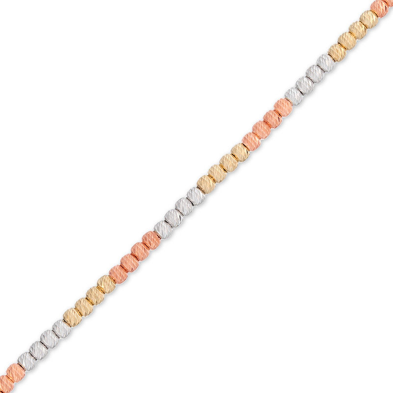 Main Image 1 of Beaded Bracelet in Sterling Silver with 14K Two-Tone Gold Plate - 7.5"