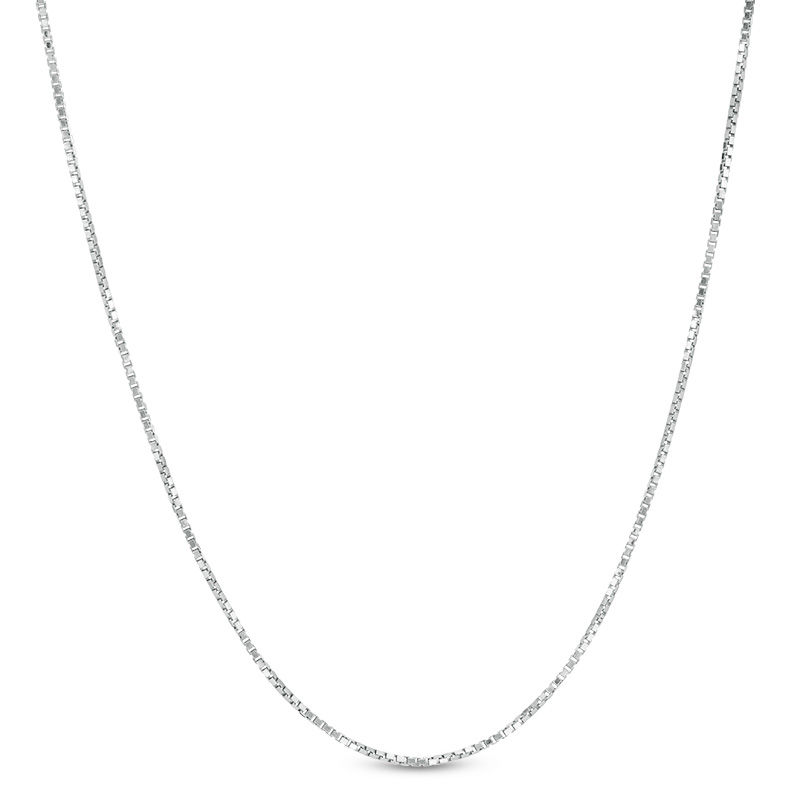 Main Image 1 of Adjustable 015 Gauge Box Chain Necklace in Sterling Silver - 22"