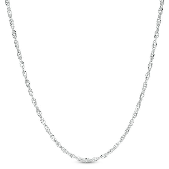 Adjustable 030 Gauge Singapore Chain Necklace in Sterling Silver