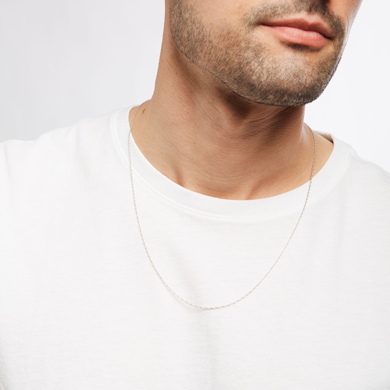Main Image 2 of Adjustable 030 Gauge Singapore Chain Necklace in Sterling Silver - 22"