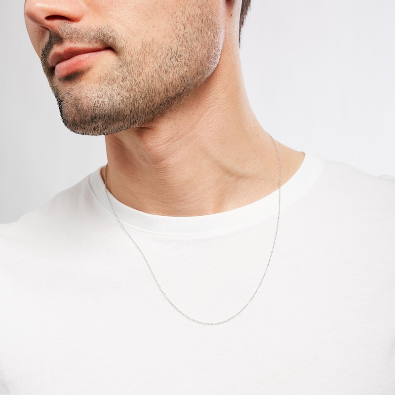 Main Image 2 of Adjustable 025 Gauge Cable Chain Necklace in Sterling Silver - 22&quot;
