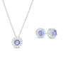 Thumbnail Image 1 of Tanzanite and Lab-Created White Sapphire Frame Pendant and Stud Earrings Set in Sterling Silver