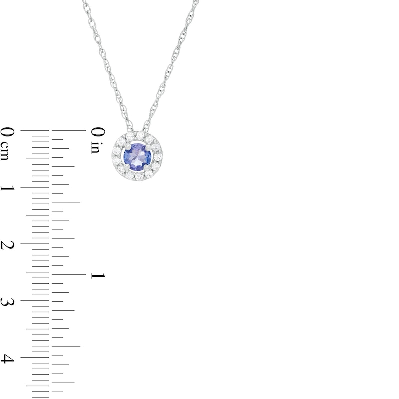 Main Image 2 of Tanzanite and Lab-Created White Sapphire Frame Pendant and Stud Earrings Set in Sterling Silver