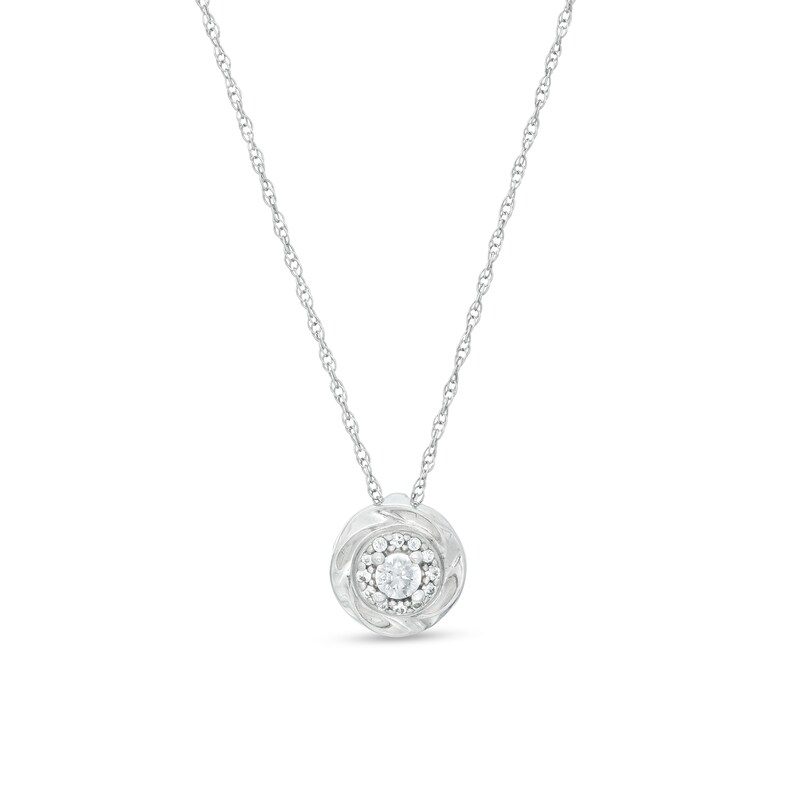 1/8 CT. T.W. Diamond Frame Pendant in Sterling Silver