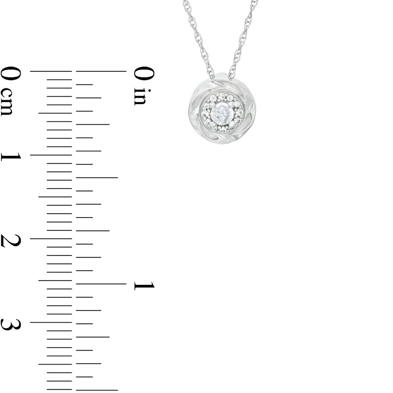 1/8 CT. T.W. Diamond Frame Pendant in Sterling Silver