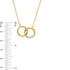 Thumbnail Image 1 of Made in Italy Glitter Enamel Interlocking Circles Necklace in 14K Gold