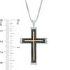 Thumbnail Image 2 of Men's 1 CT. T.W. Enhanced Black and White Diamond Cross Pendant in Two-Tone Sterling Silver and 10K Gold - 22"
