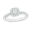 Thumbnail Image 0 of 3/8 CT. T.W. Princess-Cut Diamond Frame Twist Engagement Ring in 10K White Gold