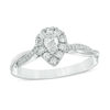 Thumbnail Image 0 of 3/8 CT. T.W. Pear-Shaped Diamond Frame Twist Engagement in 10K White Gold