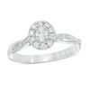 Thumbnail Image 1 of 3/8 CT. T.W. Oval Diamond Frame Twist Engagement Ring in 10K White Gold